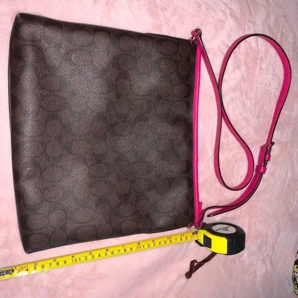 Coach Signature Brown and Pink Crossbody Bag - Picture 2 of 6